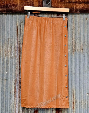 Sorrel Leather Lux Split Skirt #6796