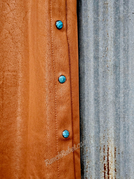 Sorrel Leather Lux Split Skirt #6796