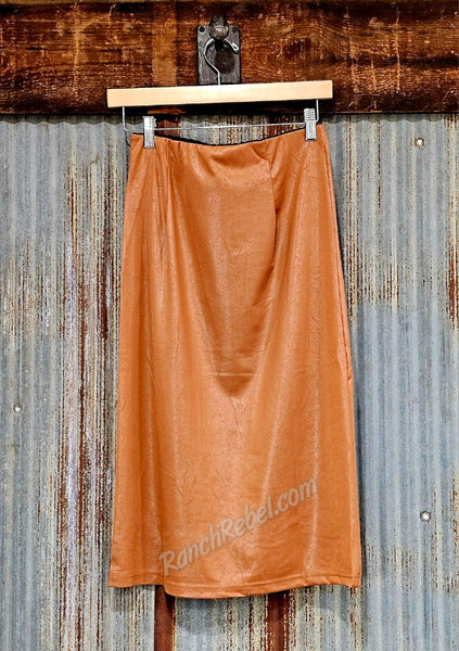 Sorrel Leather Lux Split Skirt #6796