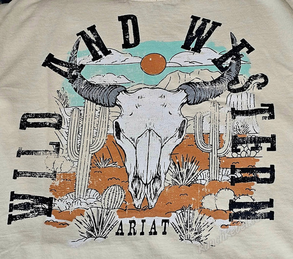 Ariat Steer Skull Landscape Tank #6795