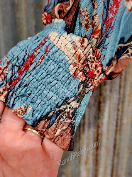 Floral Cowboy Top #6818