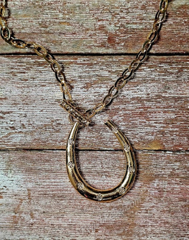 Rose Gold Toggle Horseshoe Necklace #6800