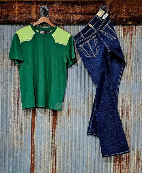 Green Western Yoke Tee #6792