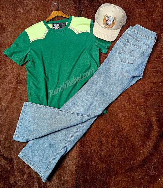 Green Western Yoke Tee #6792