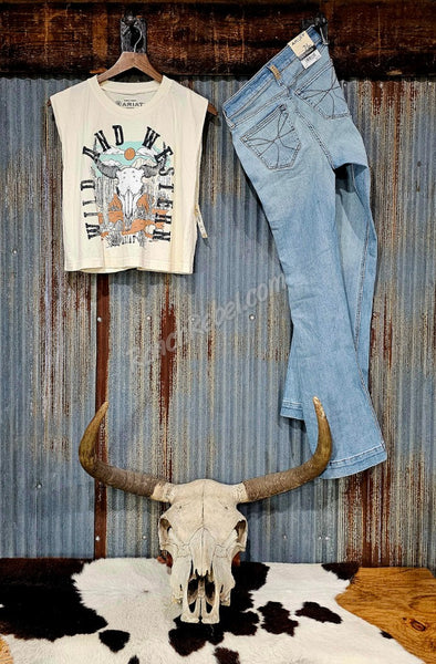 Ariat Steer Skull Landscape Tank #6795