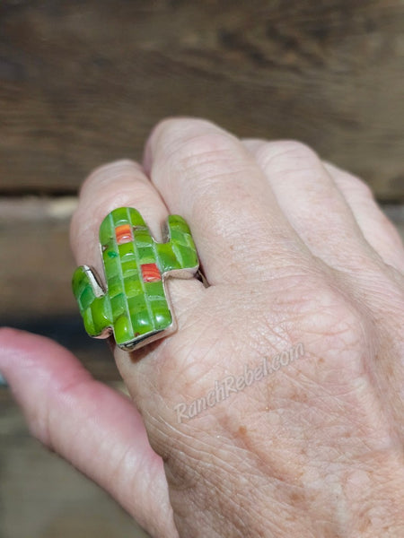 Cactus Mosaic Ring #6807