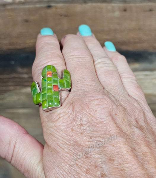 Cactus Mosaic Ring #6807