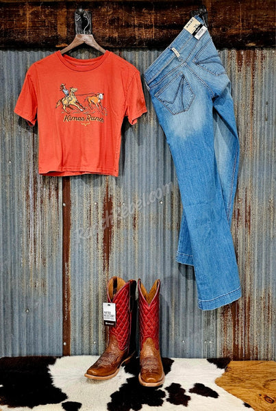 Kimes Ranch Lucky B Breakaway Roper Crop Tee #6806