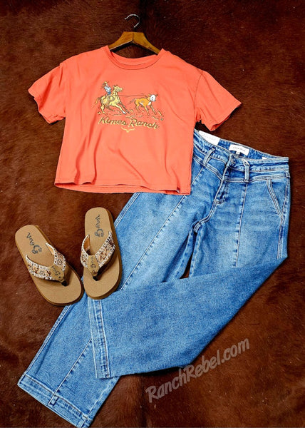 Kimes Ranch Lucky B Breakaway Roper Crop Tee #6806