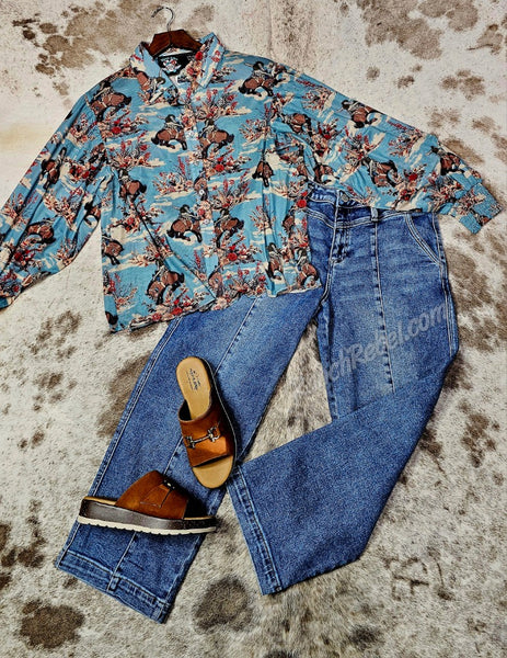 Floral Cowboy Top #6818