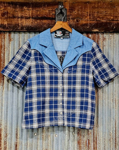 Rodeo Quincy Blue Bonnet Rodeo Blouse #6829