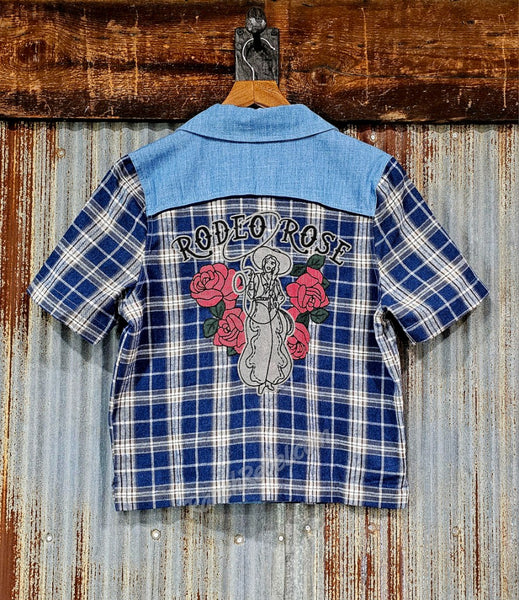 Rodeo Quincy Blue Bonnet Rodeo Blouse #6829