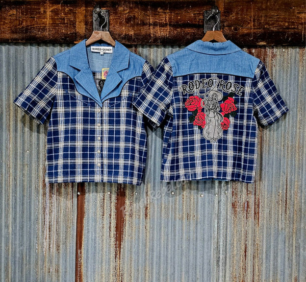 Rodeo Quincy Blue Bonnet Rodeo Blouse #6829