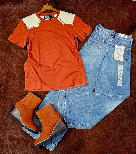 Rust Western Yoke Tee #6836