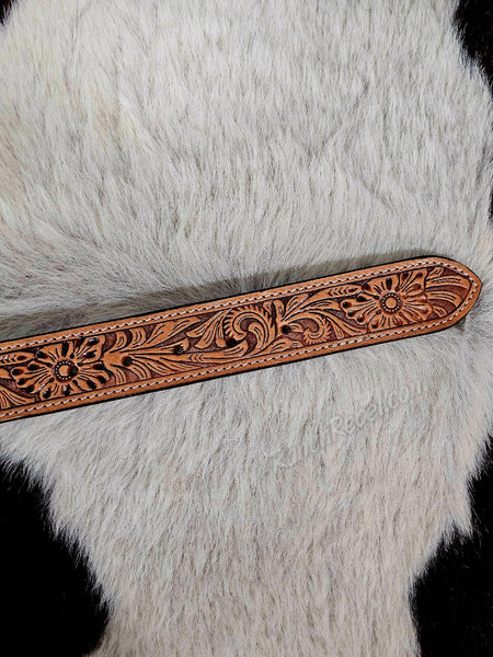 Navy & Pink Bootstitch Suede Belt #6842