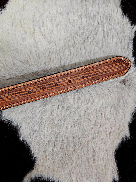 Tan Bootstitch Suede Belt #6843