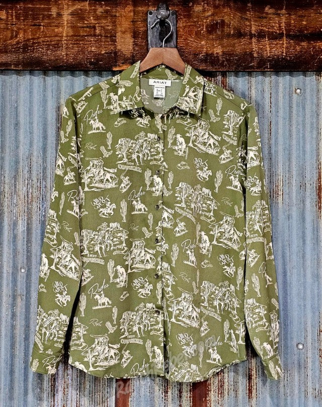 Ariat Homestyle Shirt in Moss Green #6847
