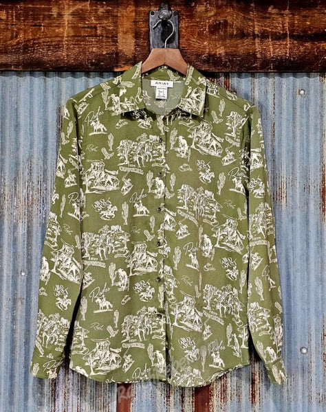 Ariat Homestyle Shirt in Moss Green #6847
