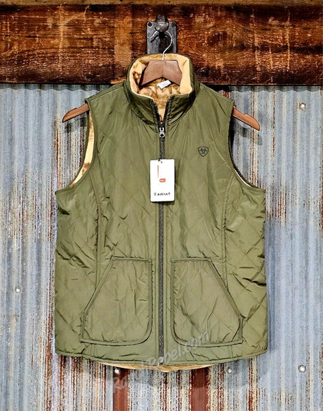 Ariat Dilon Reversible Vest in Ivy Green & Wild Horse Print #6890