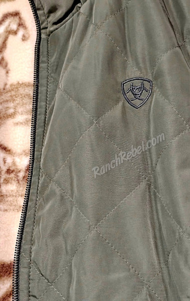 Ariat Dilon Reversible Vest in Ivy Green & Wild Horse Print #6890