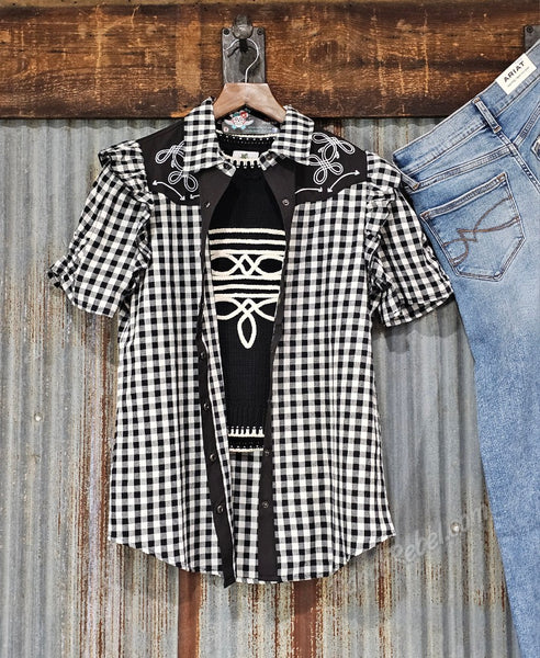 Black Bootstitch Sweater Vest #6832