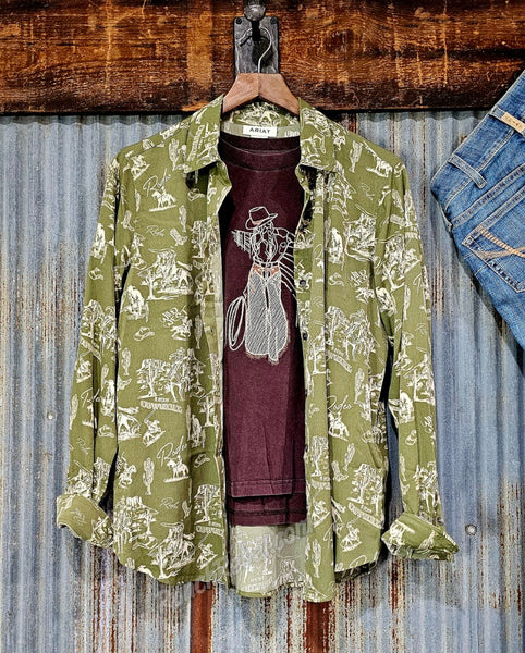 Ariat Homestyle Shirt in Moss Green #6847