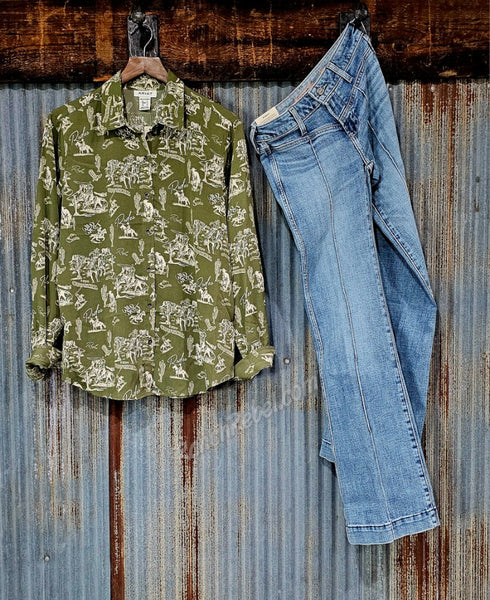 Ariat Homestyle Shirt in Moss Green #6847