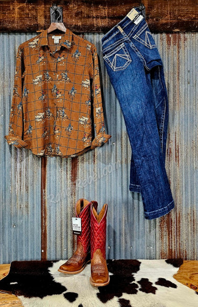 Ariat Homestyle Shirt in Glen Plaid Rodeo #6848