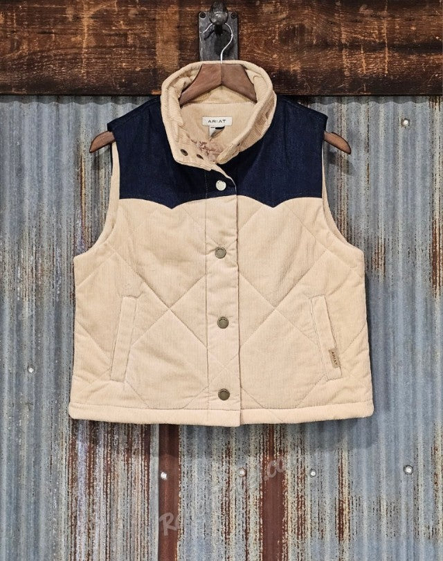 Ariat Dalton Vest in Irish Cream Corduroy #6857