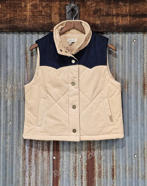 Ariat Dalton Vest in Irish Cream Corduroy #6857
