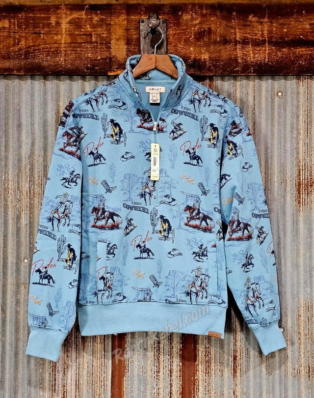 Ariat Painted 1/2 Zip Retro Rodeo Sweatshirt #6911