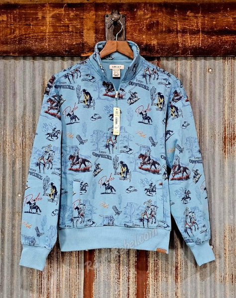 Ariat Painted 1/2 Zip Retro Rodeo Sweatshirt #6911