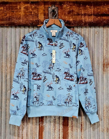 Ariat Painted 1/2 Zip Retro Rodeo Sweatshirt #6911