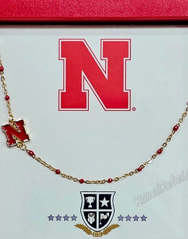 Nebraska Side Logo Necklace #6864