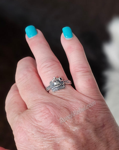Sterling Silver Saddle Ring #6875