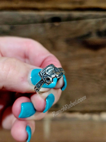 Sterling Silver Saddle Ring #6875