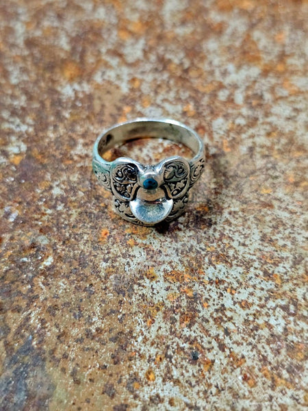 Sterling Silver & Turquoise Saddle Ring #6880
