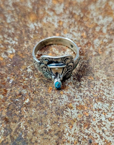 Sterling Silver & Turquoise Saddle Ring #6880