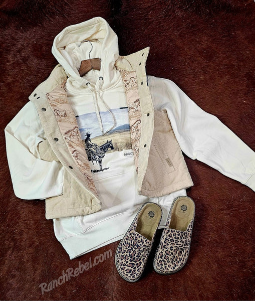 Ariat Dalton Vest in Irish Cream Corduroy #6857