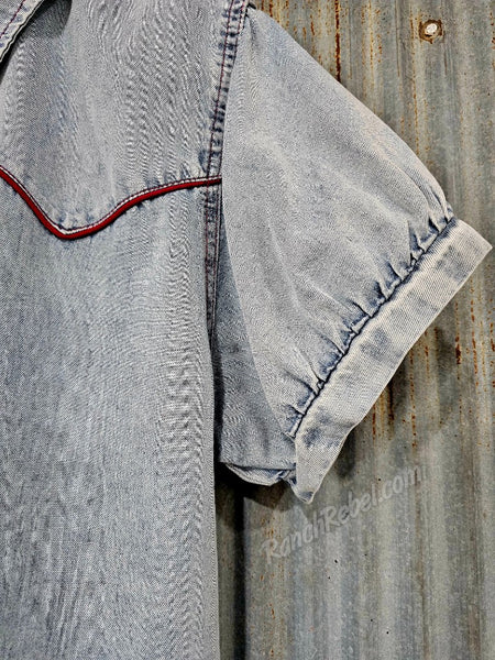 Red Ranch Denim Pearl Snap #6868