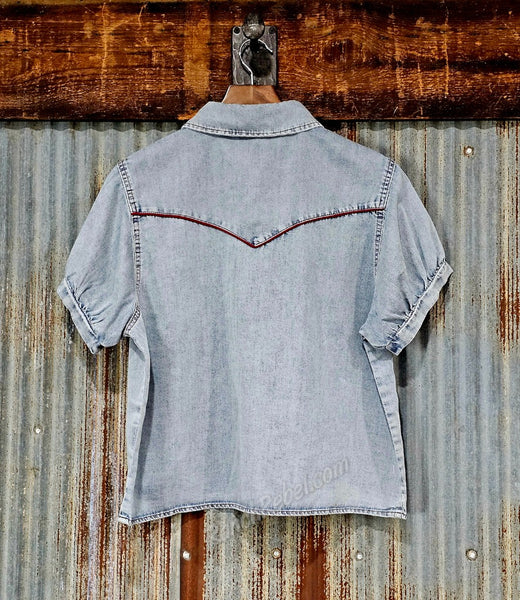 Red Ranch Denim Pearl Snap #6868