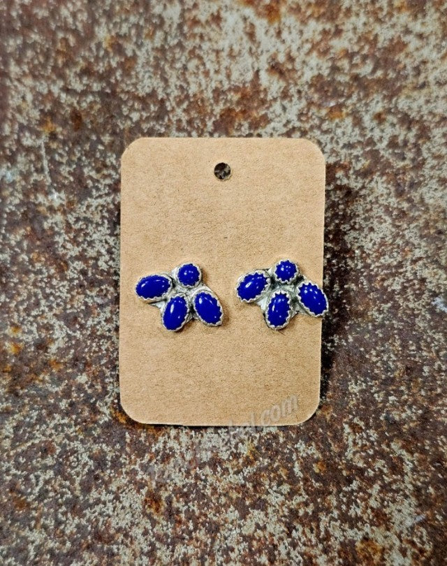 Blue Lapis Mini Cluster Earrings #6874
