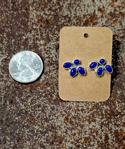 Blue Lapis Mini Cluster Earrings #6874
