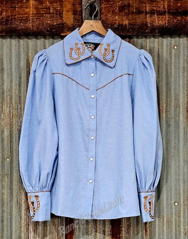 Chambray Horseshoe Pearl Snap #6891