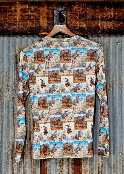 Old West Photo Mesh Top #6894