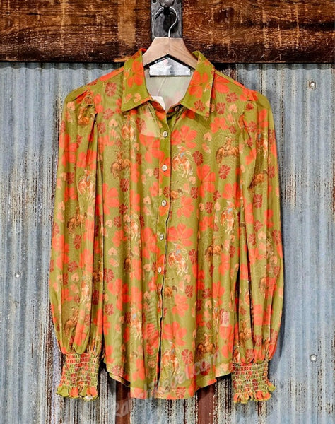 Retro Mesh Cowboy Shirt #6901