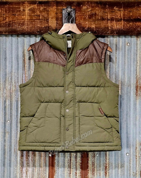 Ariat Frontier Puffer Vest in Ivy Green & Chicory Coffee #6930