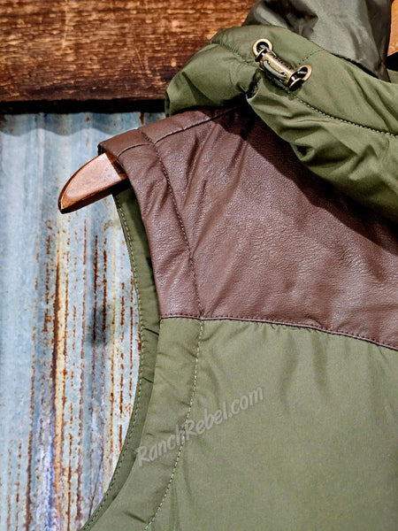 Ariat Frontier Puffer Vest in Ivy Green & Chicory Coffee #6930