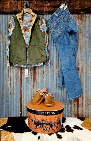 Old West Photo Mesh Top #6894