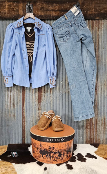 Chambray Horseshoe Pearl Snap #6891